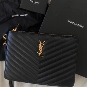 Monogram YSL Matelasse Pouch Wallet